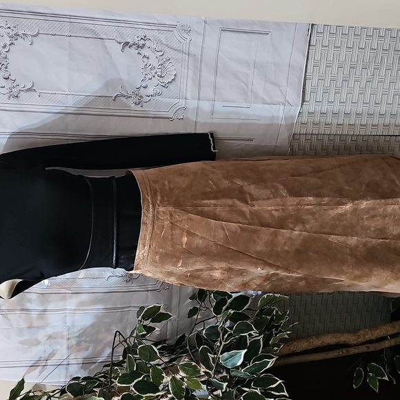 NWOT Pendleton Tan Suede Maxi Skirt 10